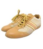 ルイヴィトン LOUIS VUITTON 1016 スニーカー シューズ 靴 フラット ローカット ロゴ 6.5 25.5cm 黄 イエロー ■IBO90