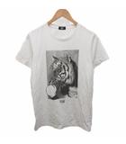 オニツカタイガー Onitsuka Tiger Tシャツ カットソー 半袖 プリント 虎デザイン タイガー 白 ホワイト M ■IBO90