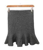 スナイデル SNIDEL ヘムフレアニットスカSPT フレアスカート ひざ丈 総柄 0 黒 ブラック 白 ホワイト SWNP191150