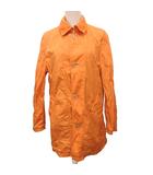 ナイロンコート ステンカラーコート ロング丈 薄手 L オレンジ 11-38-2300