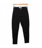 スナイデル SNIDEL サンプル品 デニムパンツ ジーンズ ジップフライ 25 黒 ブラック