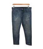 グッチ GUCCI デニムパンツ ジーンズ スキニー スリム ダメージ加工 ロゴ 40 インディゴ 333222 XD251 ■IBO90