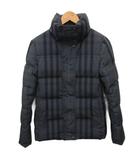 バーバリー ロンドン BURBERRY LONDON ノバチェック ダウンジャケット スタンドカラー ジップアップ 総柄 38 紺  ネイビー FS344-018-24 ■IBO90