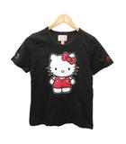 エヴィス EVISU ×キティー サンリオ Tシャツ カットソー プリント 黒 ブラック 34 ■IBO90