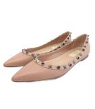 ヴァレンティノ ガラヴァーニ VALENTINO GARAVANI ロックスタッズ バレリーナシューズ バレエシューズ フラットシューズ ポインテッドトゥ 36 23cm ピンク ■IBO90