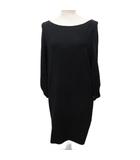 ミューズ ドゥーズィエム クラス MUSE de Deuxieme Classe ワンピース ひざ丈 ノースリーブ 変形 黒 ブラック F ■IBO90