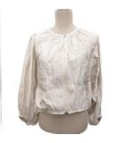 オードリーアンドジョンワッド Audrey and john wad ブラウス シャツ ジップアップ 長袖 シワ加工 ベージュ F ■IBO90