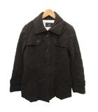 レリアン Leilian キルティングコート 中綿 ミドル丈 ハーフ丈 ジャケット ブルゾン 9 こげ茶 ■IBO90