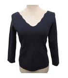 グーコミューン gout commun タグ付き カットソー ブラウス 長袖 Vネック 38 紺  ネイビー 1027840010