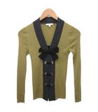 カーディガン ニット 長袖 プルオーバー S マスタード ダークグレー ■IBO90