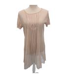ヒロコビス HIROKO BIS ワンピース 半袖 ひざ丈 シアー 11 ベージュ RBKGE-30260 ■IBO90