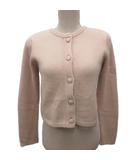 フォクシー FOXEY 美品 カシミヤカーディガン クルーネック ニット 長袖 カシミヤ100% カシミア 38 ピンクベージュ 40348-KATFZ10MK