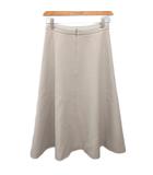 美品 カシミヤスカート フレアスカート ミモレ ロング ウール カシミヤ混 38 ベージュ 42408-AS0F07T