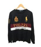 ラルフローレン RALPH LAUREN ロンT Tシャツ カットソー 長袖 ロゴ刺繍 M 黒 ブラック