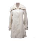 モンクレール MONCLER CALIPSO カリプソ ダウンコート ダウンジャケット リアルファー カルガンラムファー ゴールド金具 ウール 1 アイボリー 白 ホワイト B2-093-49838-10-57522