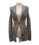 ジバンシィ GIVENCHY ニットジャケット ブルゾン カーディガン 総柄 ウール XS ベージュ 黒 ブラック マルチカラー 11A 3889 542 ■IBO90