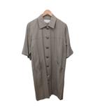 イヴサンローラン YVES SAINT LAURENT ヴィンテージ シャツワンピース スカート ひざ丈 半袖 ベージュ 34