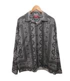 ハイドアンドシーク HIDE and SEEK 24SS Bandana Pattern L/S Shirt オープンカラーシャツ 長袖 ペイズリー柄 L グレー 白 ホワイト HS-030124
