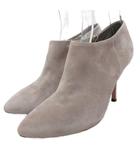 グッチ GUCCI インターロッキング GGロゴ ブーティ パンプス ハイヒール ピンヒール スエード 36 23cm グレー ■IBO91