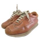 エルメス HERMES クイック Hロゴ レザースニーカー シューズ 靴 ローカット 皮革 36 茶 ブラウン ■IBO91