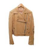 ガリアーノ GALLIANO ライダースジャケット ダブル レザージャケット ブルゾン 皮革 44 ベージュ 514733523005 1R022008 ■IBO91