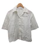 オフホワイト OFF WHITE オープンカラーシャツ 半袖 プリント 白 ホワイト 38 ■IBO91