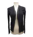 プラダ PRADA タグ付き カシミヤ×シルク カーディガン ニット レース 黒 ブラック 42 ■IBO91