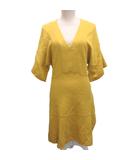 クロエ CHLOE ワンピース 長袖 ミモレ ロング Vネック 36 マスタード 黄 イエロー 15AJR37-15A083 ■IBO91