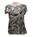 モンクレール MONCLER MAGLIA GIROCOLLO カットソー 半袖 総柄 絹 シルク100% S 白 ホワイト 黒 ブラック  B10938052900 ■IBO91