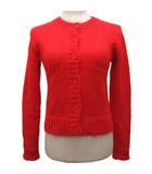 クレージュ courreges モヘアカーディガン ニット クルーネック ローゲージ 長袖 モヘア 38 赤 レッド EVFAA-23089 ■IBO91