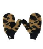 アベイシングエイプ A BATHING APE 手袋 グローブ カモ 迷彩 レオパード柄 総柄 S ベージュ 黒 ブラック ■IBO91
