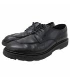 シェットランドフォックス SHETLANDFOX ハンプトン Uチップ ビジネスシューズ 革靴 レザーシューズ レースアップ 7.5 黒 ブラック ■IBO91