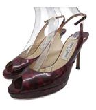 ジミーチュウ JIMMY CHOO Nova パンプス スリングバック オープントゥ ハイヒール ピンヒール 38.5 25.5cm 紫 パープル ■IBO91