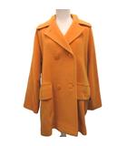 バーニーズニューヨーク BARNEYS NEW YORK Pコート ピーコート ロング丈 ウール カシミヤ混 40 オレンジ