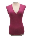 バランタイン BALLANTYNE タグ付き カシミヤニットベスト ジレ セーター カシミヤ100% 36 紫 パープル