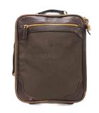 プラダ PRADA スーツケース キャリーケース キャリーバッグ ロゴ ジャガード キャンバス レザー  皮革 茶 ブラウン