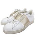 ヴァレンティノ ガラヴァーニ VALENTINO GARAVANI スタッズ スニーカー シューズ ローカット 靴 メタリック 43 28cm 白 ホワイト ゴールドカラー ■IBO91