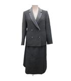 バーバリーズ Burberrys スカートスーツ セットアップ フォーマル テーラードジャケット ラップスカート ブレザー ダブル 2B フレアスカート ひざ丈 カシミヤ混 9AB2 11AB2 FJ032-780-08  ■WY