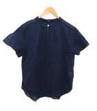 アクアスキュータム AQUASCUTUM ブラウス シャツ 半袖 紺 ネイビー 8 ■IBO91