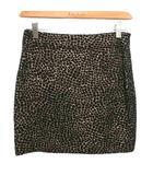 ダイアンフォンファステンバーグ DIANE von FURSTENBERG ミニスカート タイト 総柄 黒 ブラック ゴールドカラー S