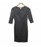 ワンピース スカート ひざ丈 五分袖 グレー 0