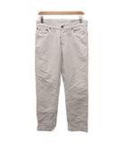 ブルネロクチネリ BRUNELLO CUCINELLI チノパン スラックス パンツ ロゴ刺繍 ボタンフライ ストレート 2 アイボリー ■IBO91