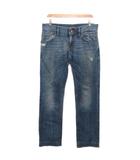 ドルチェ&ガッバーナ ドルガバ DOLCE&GABBANA デニムパンツ ジーンズ ストレート ジップフライ ロゴプレート ロゴ金具 46 インディゴ G3TCTD ■IBO91