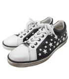ジミーチュウ JIMMY CHOO スタースタッズ レザースニーカー ローカット シューズ 星 43 28cm 白 ホワイト 黒 ブラック ■IBO91