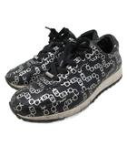 ジミーチュウ JIMMY CHOO Monza ロゴプリント レザースニーカー シューズ ローカット 総柄 36 23cm 黒 ブラック アイボリー ■IBO91
