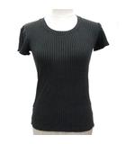 リブニット セーター 半袖 タイト ダークグレー ■IBO91