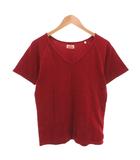 Tシャツ Vネック ラグラン 半袖 3 L 赤 レッド /FF ■IBO91