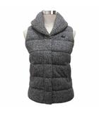 ラコステ LACOSTE ニットダウンベスト ジレ 中綿 ロゴワッペン ウール 34 グレー BF213E ■IBO91