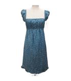 ラルフローレン RALPH LAUREN キャミソールワンピース キャミワンピ ミモレ ロング 花柄 7 青 ブルー ■IBO91