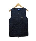 アディダスオリジナルス adidas originals BG LONG VEST 中綿ベスト ジレ ロゴプリント M 紺  ネイビー BQ0992